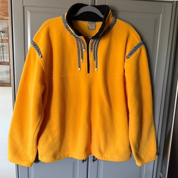 VTG Colorado Trading Clothing Co. Fleece Mock Neck Zip Pullover Sweater,Yellow,L - Picture 1 of 14